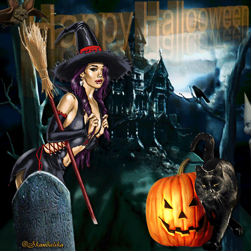 Happy Halloween(ведьма и привидение)
