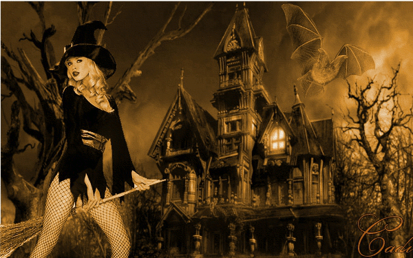 Happy Halloween(ведьма и замок)