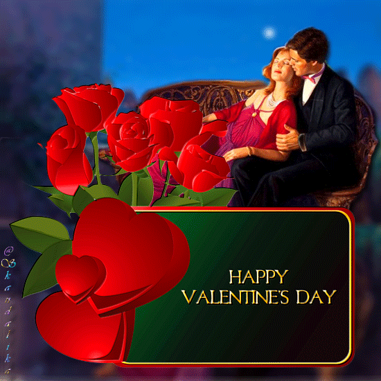 Happy Valentine’s Day! (розы, сердечки и пара)
