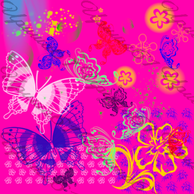 Кисти для фотошопа "Бабочки и цветочки"