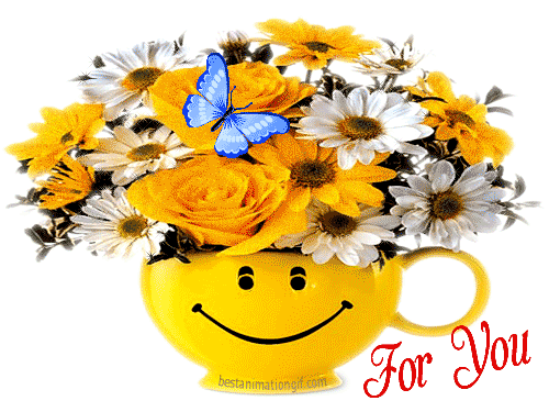 For You - чашка с цветами