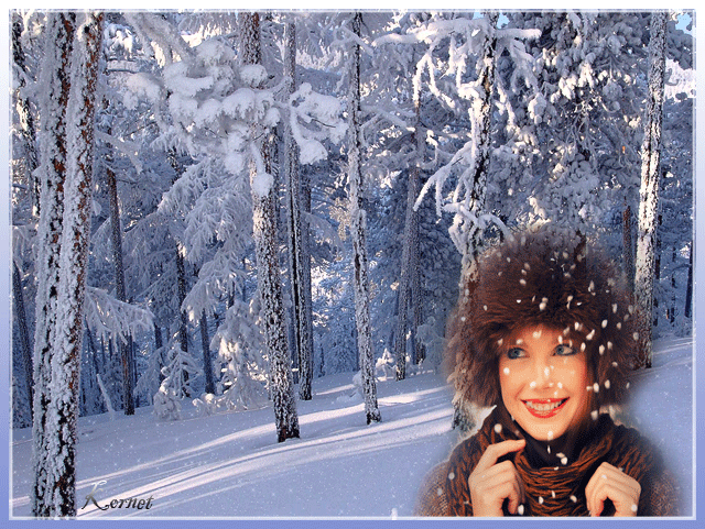 Девушка в зимнем лесу