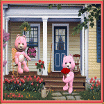 Розовые коты с цветами