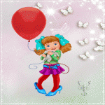 Маленькая модница с воздушными шарами