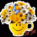 For You - чашка с цветами