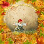 Чудесного дня! девочка и летящие желтые листья
