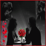 Романтического вечера! (пара, столик  и цветы)
