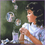Девочка и феи мыльных пузырей