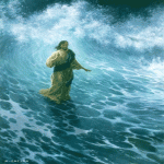 Иисус Христос, идущий по воде