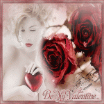Be My Valentine… (девушка, сердце, розы и ноты)